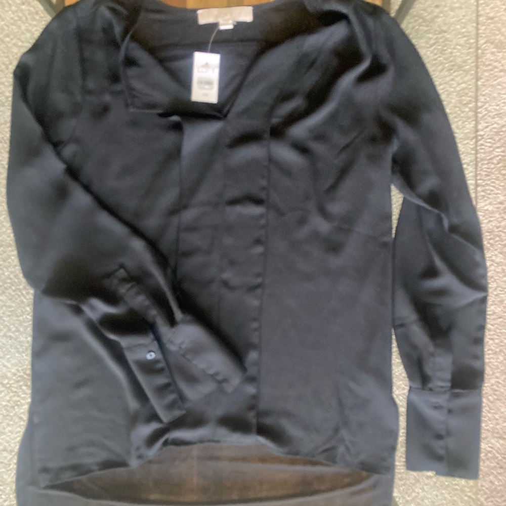 Ann Taylor mixed media blouse